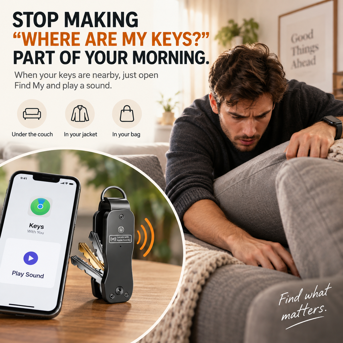 🔑 Smart Key Organizer with Apple Find My – Compact Everyday Key Holder