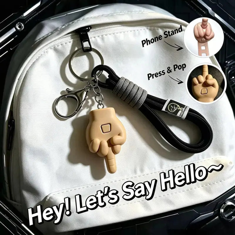 Retractable middle finger prank pendant
