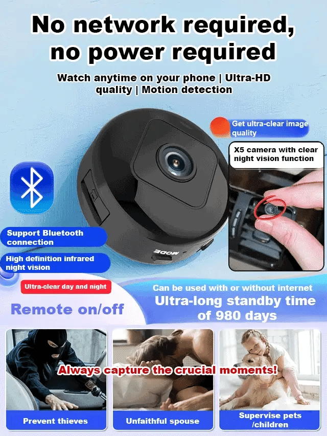 [Upgraded ultra-invisible]📸Mini WIFI Camera 1080P HD - Night Vision Included