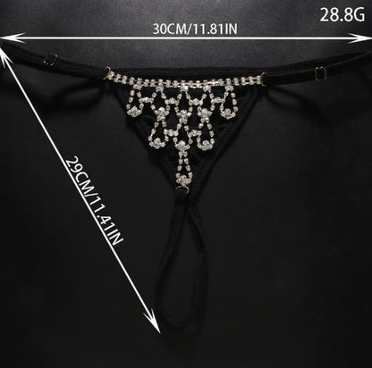 Women's Sexy Rhinestone Mesh Thong