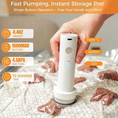 [2026 Upgraded] Cordless Travel Vacuum Bag Set Vacuum Bags for Travel with Rechargeable air Pump