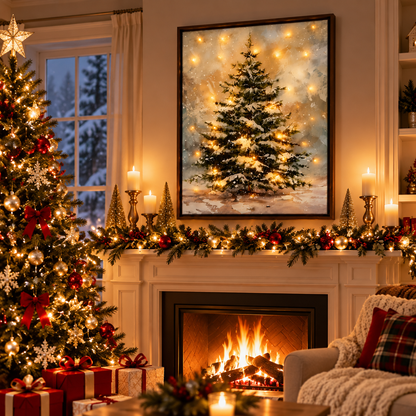 🎄 LED Christmas Tree Wall Art – Cozy Light Up Holiday Decoration For Home