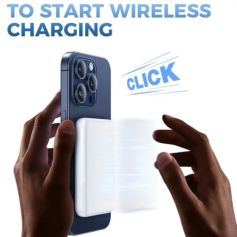 5000mAh Magnetic Power Bank for iPhone 12–17 Series, Works Best with MagSafe Case or No Case