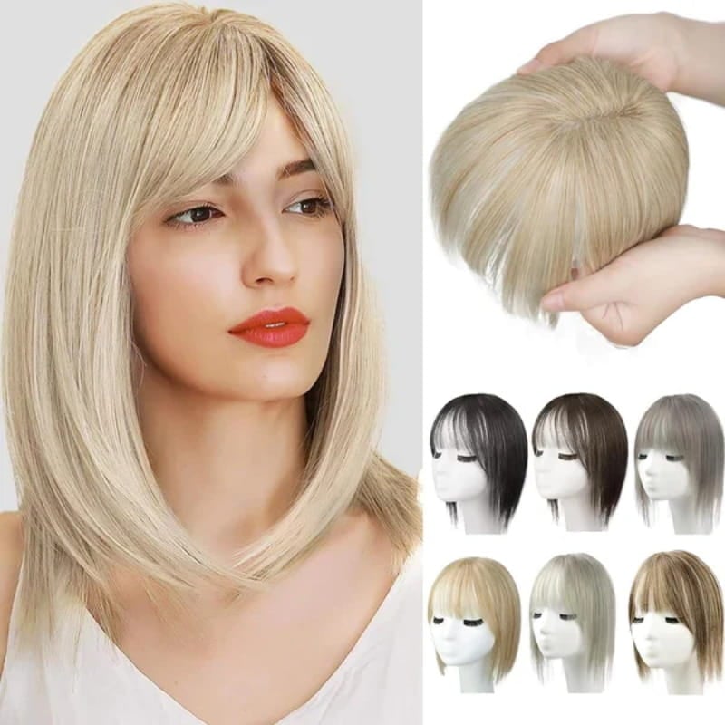 💥Superior Quality-Natural Hair Toppers With Bangs For Women