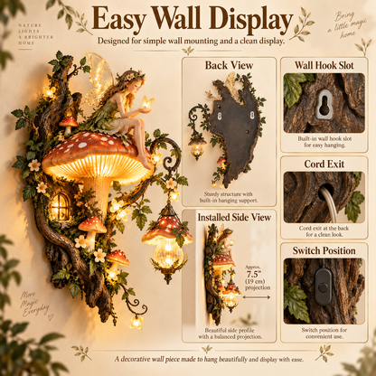 ✨ Enchanted Mushroom Fairy Wall Light 🍄🌿