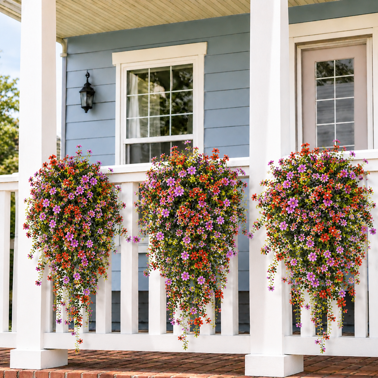 🌷 Outdoor Cascading Daisy & Eucalyptus Flowers – UV Resistant Faux Hanging Blooms✨