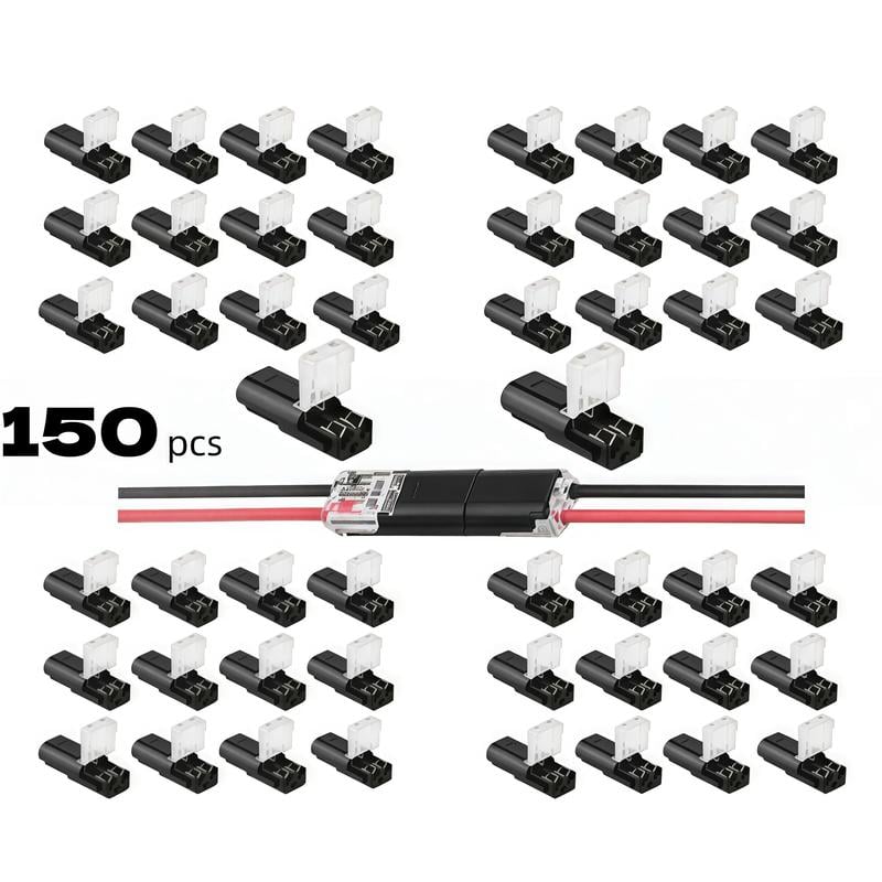 50 PCS Fast-Fit 2-Pin Double-Wire Plug-in Connectors