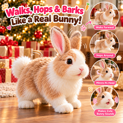 🐰🎄 Adorable Realistic Plush Bunny | Interactive Bunny Toy & Heartwarming Gift