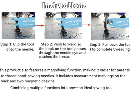 Industrial Flatbed Sewing Machine Jack 3 In 1 Needle Threading Device