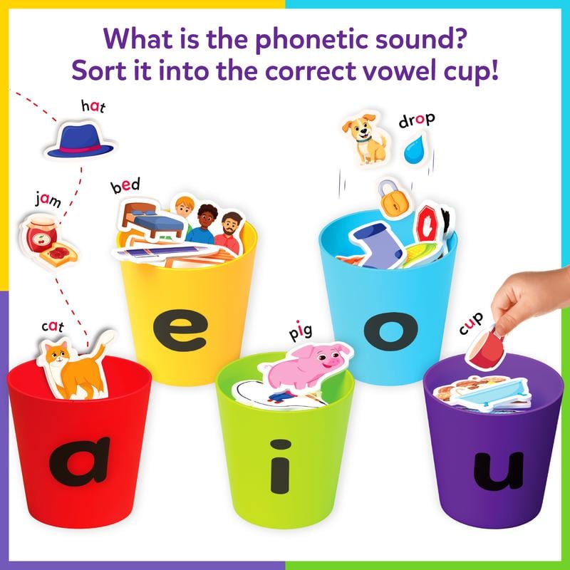 Phonics Vowel Sorting Toy – 100+ Picture Pieces, Ages 4–7