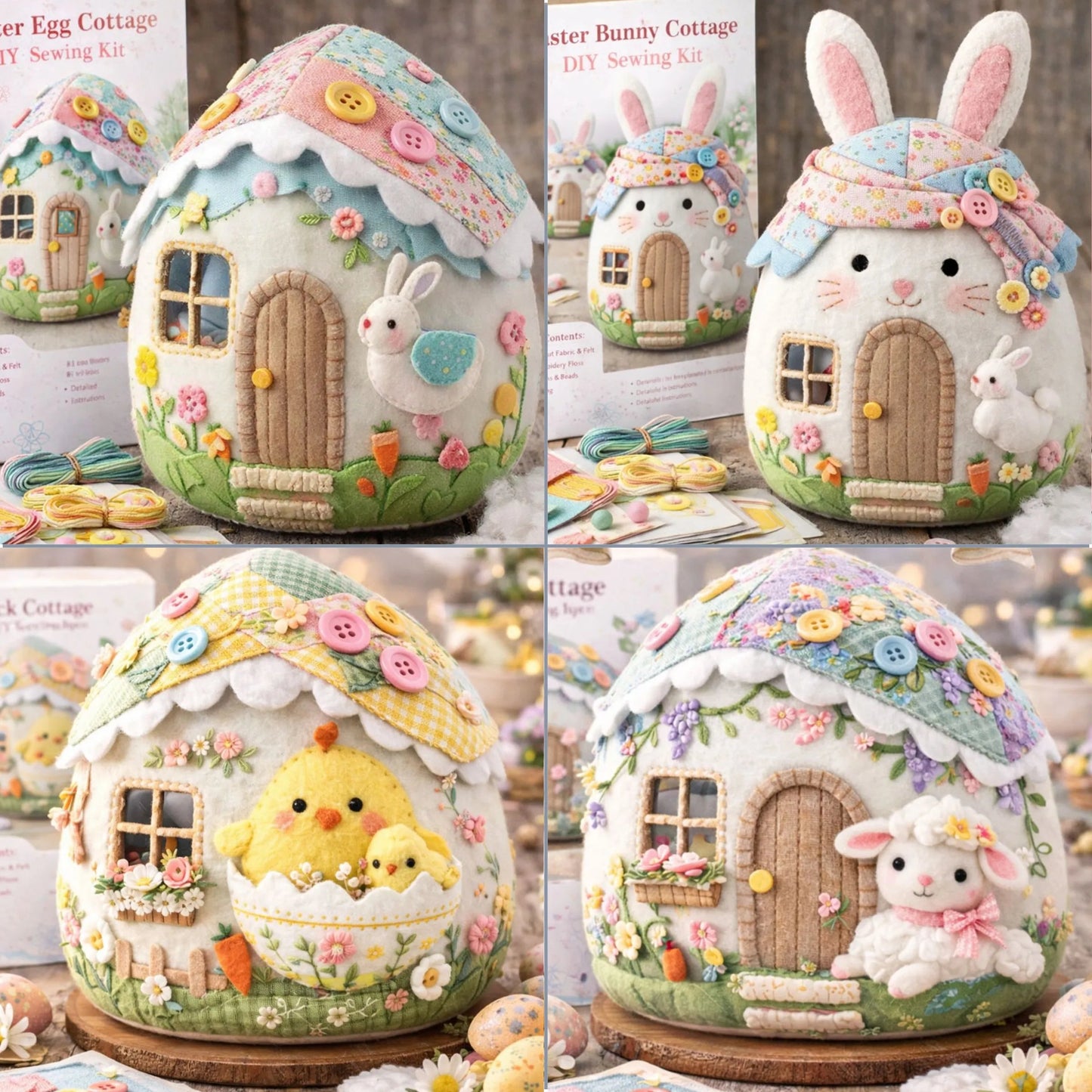 🔥DIY Easter Egg Cottage Sewing Craft Kit