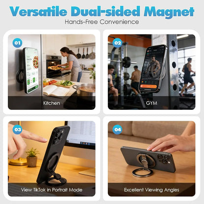 Magnetic Phone Stand & Fidget Spinner – 360° Foldable MagSafe Holder