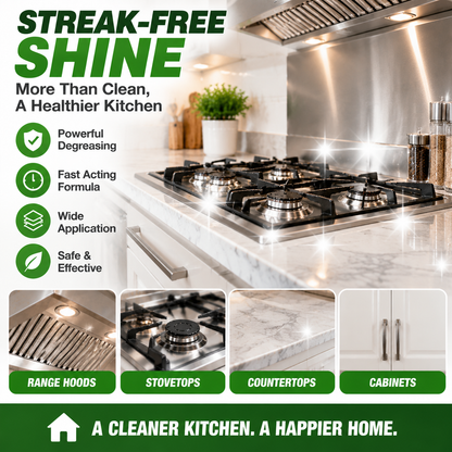 🧽 Heavy Duty Kitchen Degreaser Spray – Powerful Grease Remover For Stove, Oven, Cabinets & Multiple Surfaces