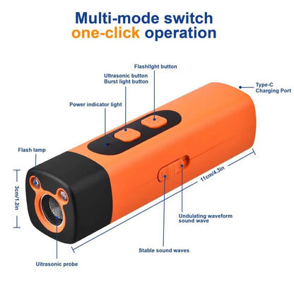 （🎁最后一天 49% 折扣）🐶🔇专业声波发射器狗狗训练工具，带 LED 手电筒的狗狗止吠器