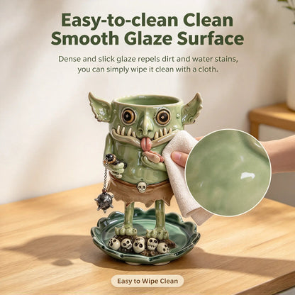 🤣🪴The Goblin Pot — Handmade Ceramic Monster Planter That Gives Your Plants a Face