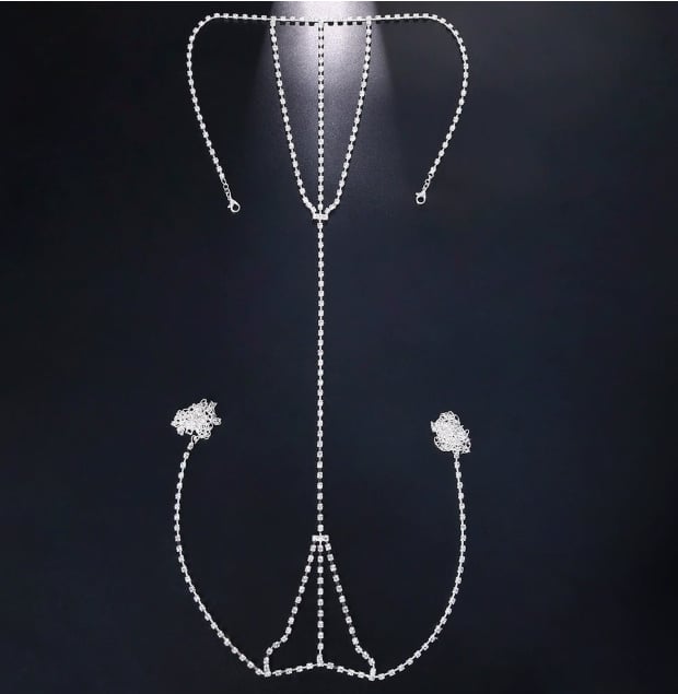 Women's Sexy Rhinestone Mesh Thong