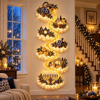 🔥🎁🕎 Hanukkah Festival of Lights Wall Decor Collection – 4 Glowing Designs Celebrating Eight Nights of Light ！！！✨