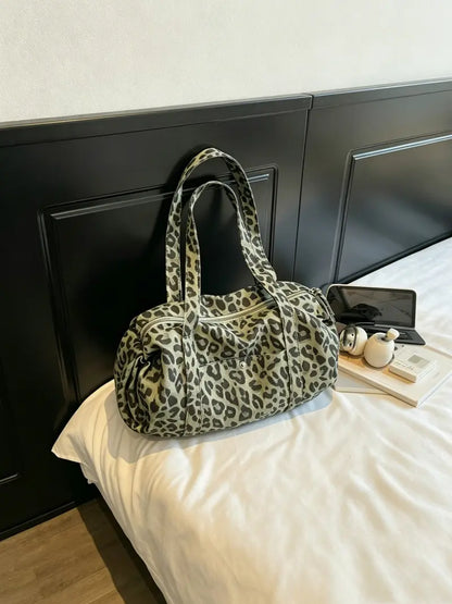 Medium Leopard Print Luggage Bag