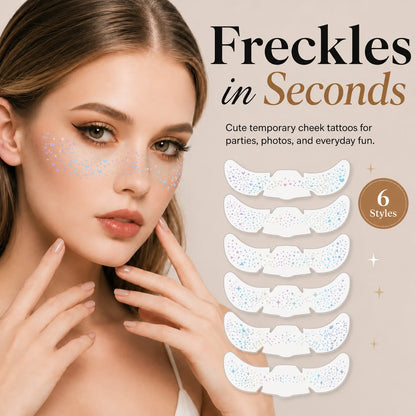 🌸✨Temporary Freckle Face Tattoos – 6 Fun Styles for Every Mood 💫 Festivals, Parties & Daily Looks🎉