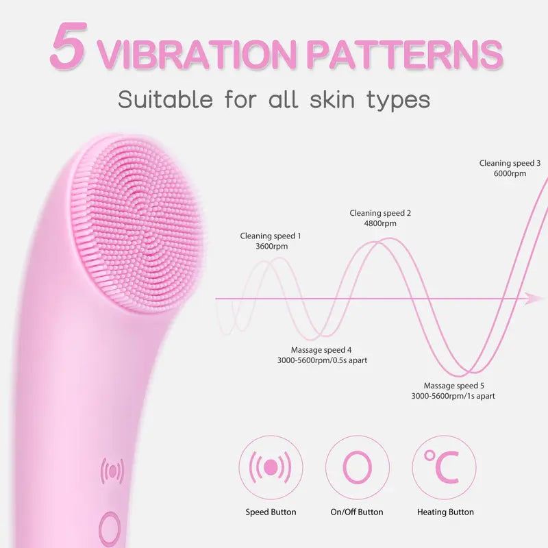 Heatable Vibrating Face Scrubber with Massage