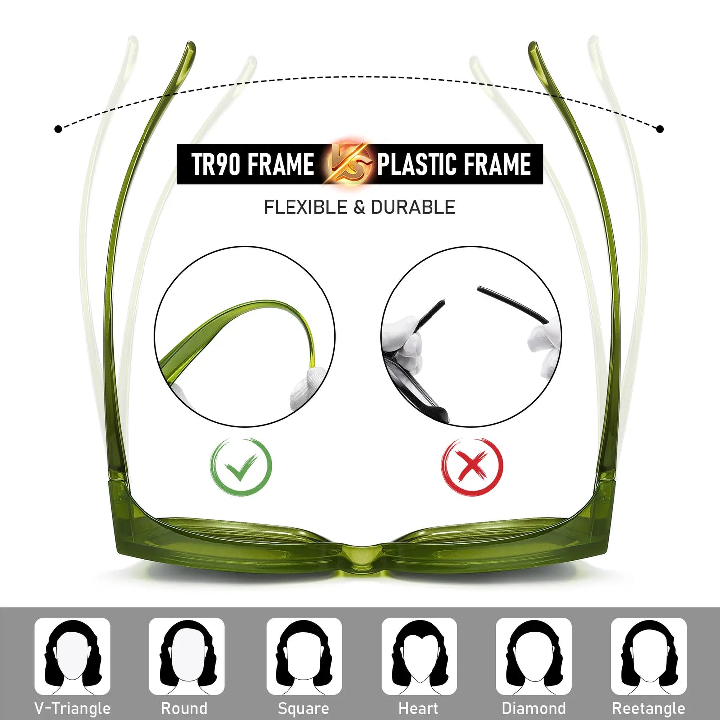 Polarized Fit Over Glasses Sunglasses for Women Men Trendy Square Wrap Around Shades UV400 Protection Lightweight & Durable