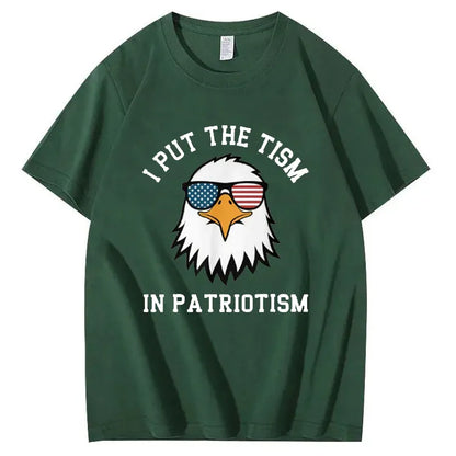 I Put The Tism in Patriotism Athletic Eagle T-Shirt