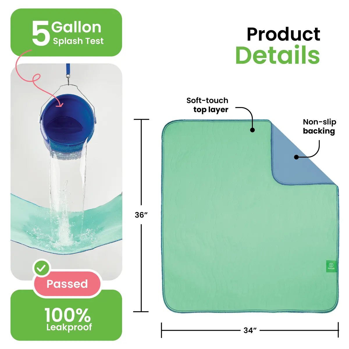 🛡️Reusable Heavy Absorbency Bed Pads | Waterproof Leakproof Underpad for Kids, Adults & Pets