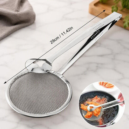 🍟 Stainless Steel Oil Strainer – Easy Deep-Frying Food Filter for Crispy Cooking