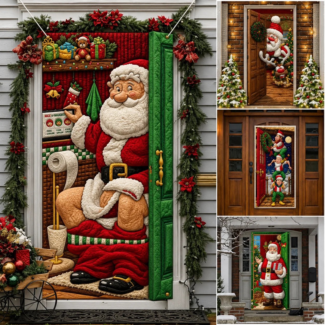 🎉🔥Last day with huge discounts!🌟2026 3D Christmas front door decoration