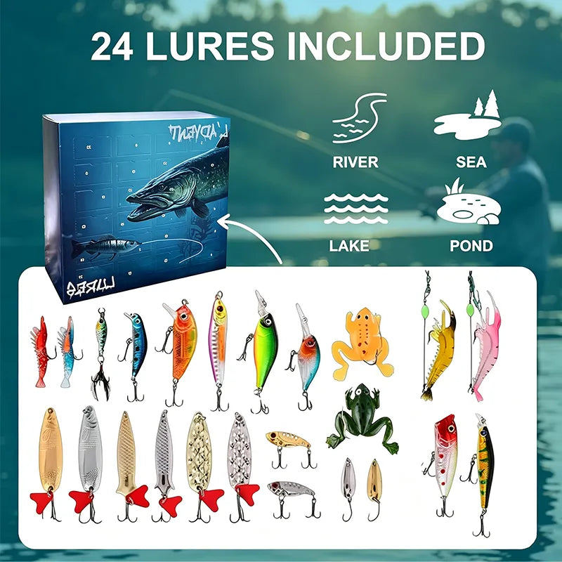 🎣🎄 Angler’s Advent Calendar – 24 Days of Fishing Lure Surprises for Anglers & Fishing Enthusiasts 🎁🐟✨