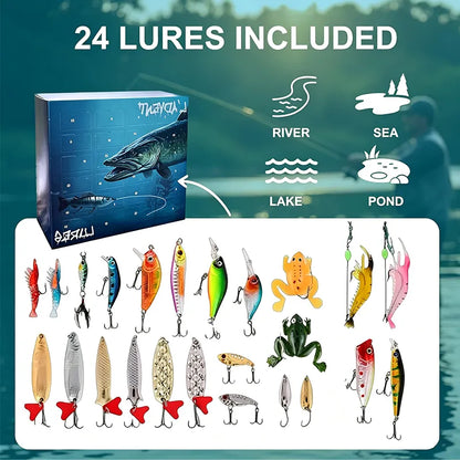 🎣🎄 Angler’s Advent Calendar – 24 Days of Fishing Lure Surprises for Anglers & Fishing Enthusiasts 🎁🐟✨