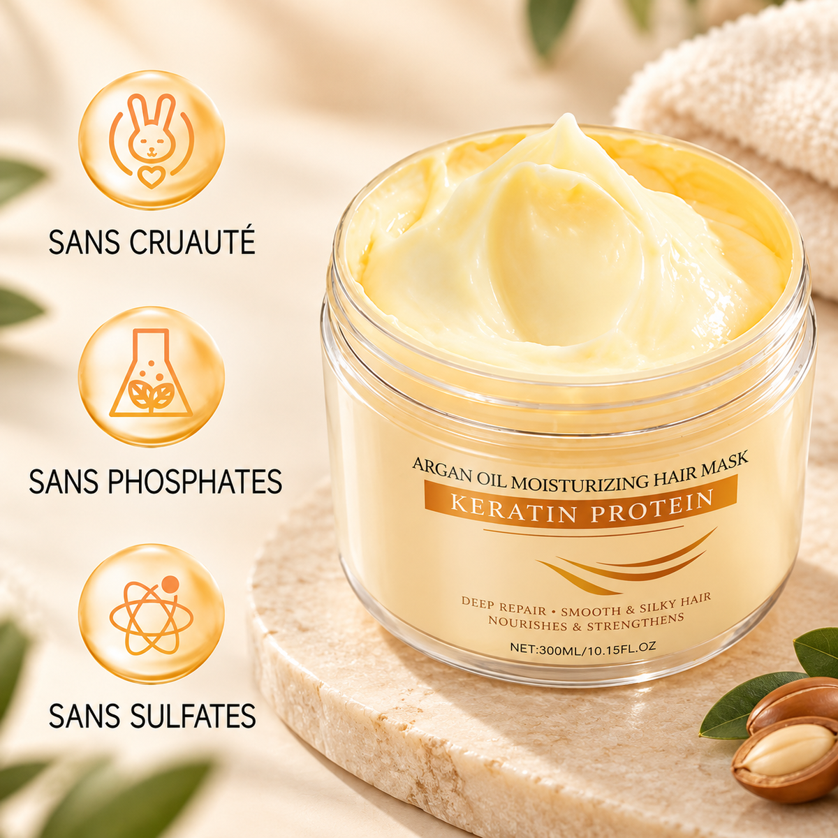 ✨ Keratin Hair Mask – Deep Repair, Smoothness & Shine 💛
