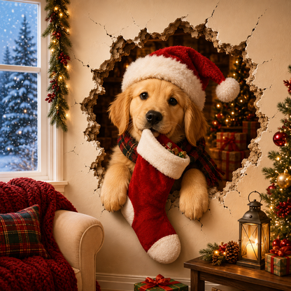 🔥Last Day 50% OFF-19.7'' Christmas Break-In 3D Wall Decal