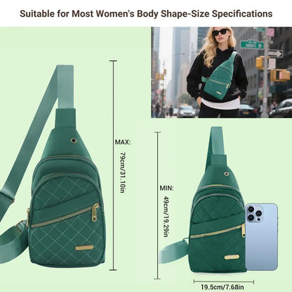 Women's Solid Color Quilted Waterproof Belt Bag - Adjustable Strap, Large Capacity, Matching Multiple Pockets