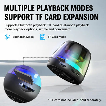🔊 Monster Mini Bluetooth Speaker – RGB Lights, TWS Stereo & Magnetic Design