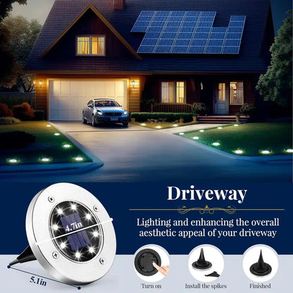 Solar Ground Lights for Outside Waterproof