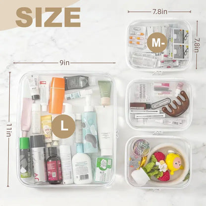 Clear Organizer Storage Box Clear Hard Shell Zipper Case
