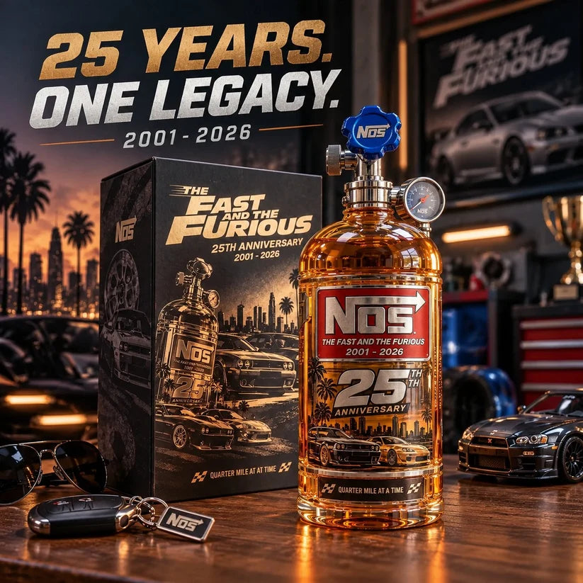 🏎️25th Anniversary Street Racing Nitrous Tank Whiskey Decanter with Collector’s Box