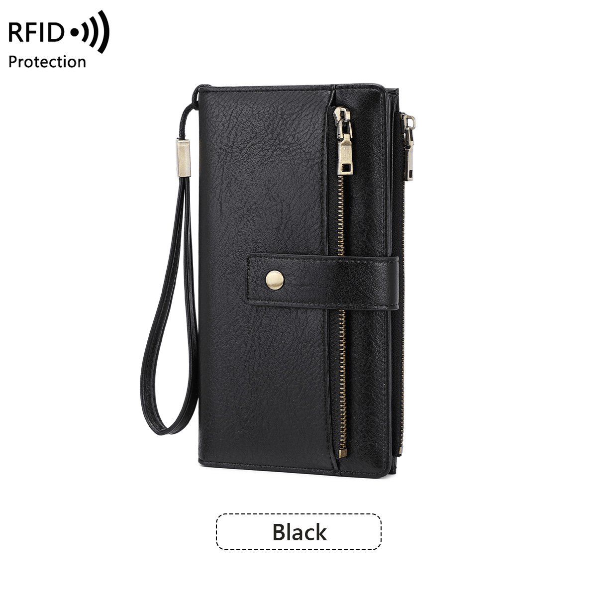 Women's long wallet, stylish clutch, elegant solid color RFID blocking leather wallet👛
