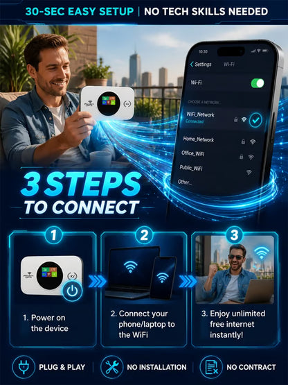 Starlink-Powered Portable 5G Router — LIFETIME ZERO MONTHLY FEES, 100% Global Signal!