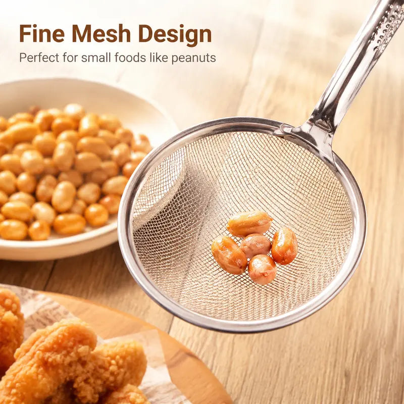 🔥 50% OFF 2-in-1 Stainless Steel Frying Filter Tongs – Clip, Drain & Serve Easily