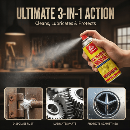 One Spray for All! Rust Remover Lubricant for Cars, Hinges & Metal Hardware