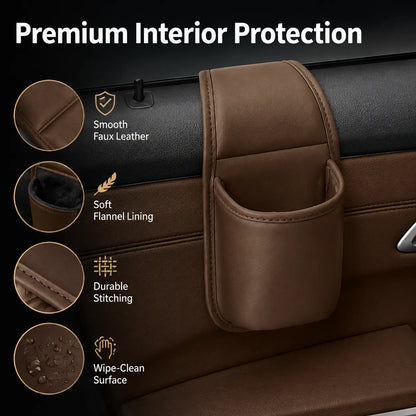 Multifunctional Leather Car Door Storage Pocket