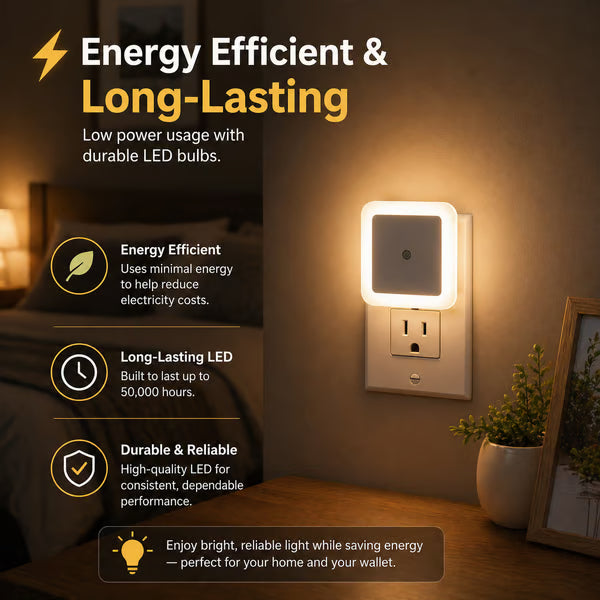 🎉6-Pack Dusk-to-Dawn LED Night Lights (Warm White, Plug-In)