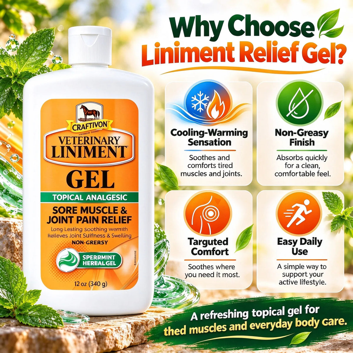 🎁Spearmint Cooling Liniment Gel – Muscle & Joint Comfort