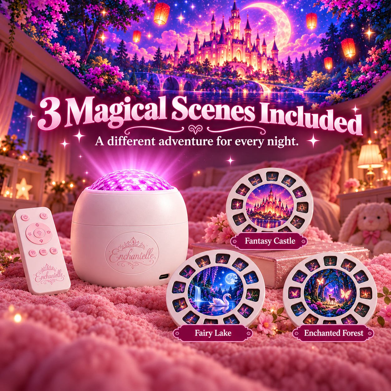Magical Fantasy Room Projector - set the projection angle for your space