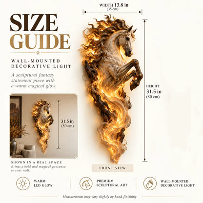 🦄 Celestial Flame Unicorn Wall Sconce – Sculptural Fantasy LED Wall Decor