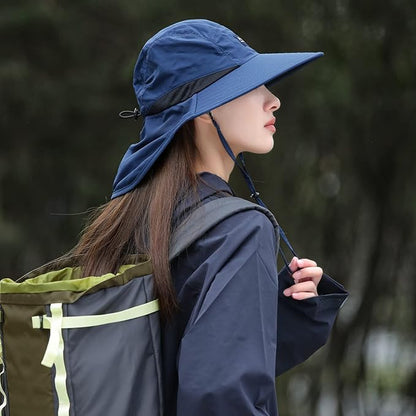 Outdoor Sun Protection Hat - Unisex Summer FishermanHat with Neck Flap | UV-Resistant, Parent-Child Style |Ideal for Camping & Hiking