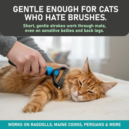 2-in-1 Deshedding & Dematting Pet Brush