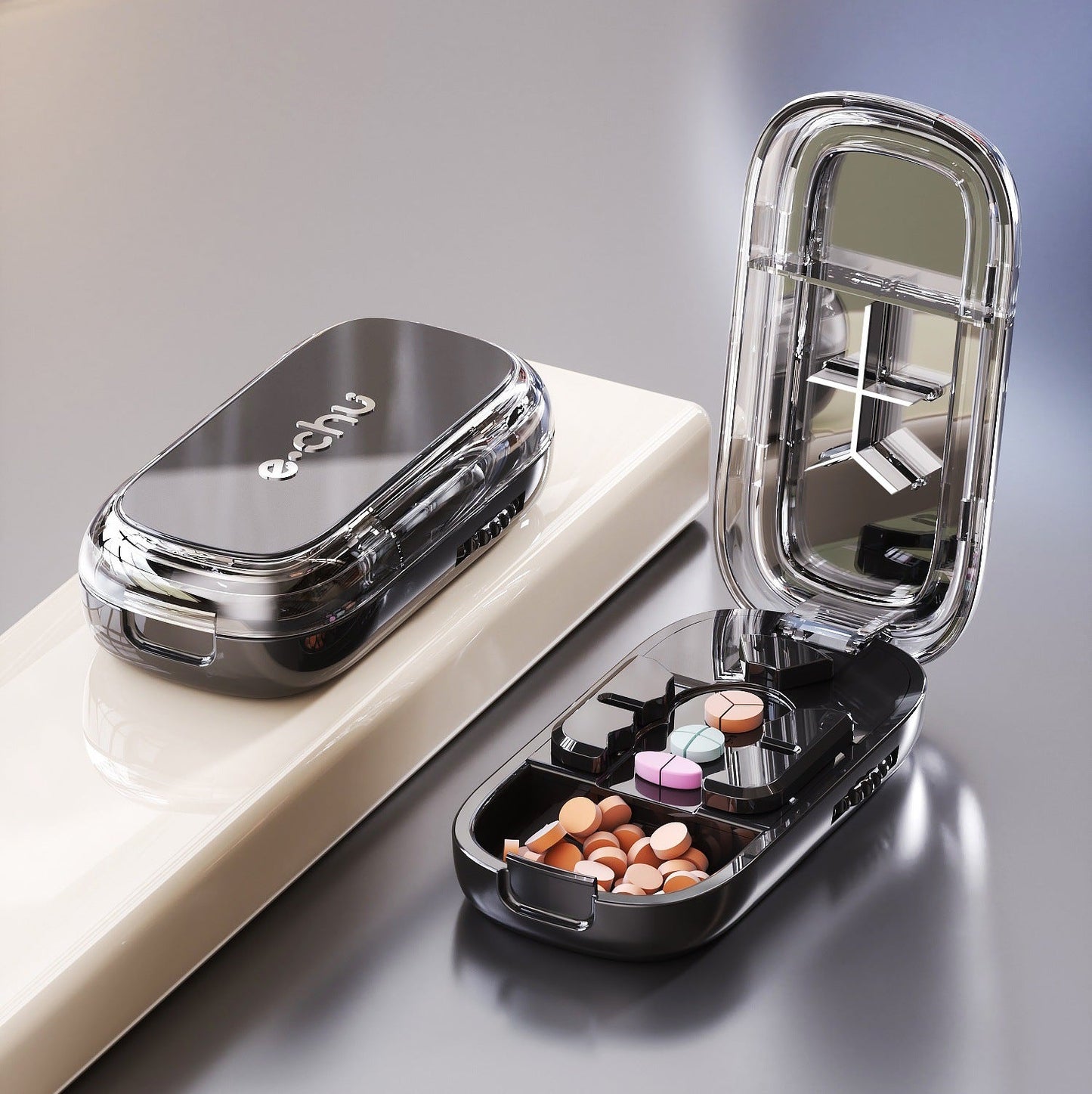 ⏳ Last day 49% OFF -💊Portable Pill Cutter/Splitter & Storage Case (Cuts into 1/2, 1/3, or 1/4 portions)